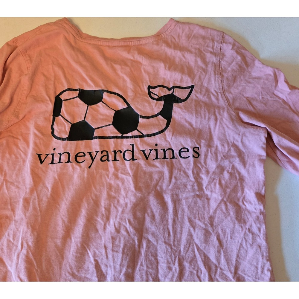Vineyard Vines Soccer Whale Long Sleeve Pocket Shirt Womens Small Pink - Picture 12 of 13